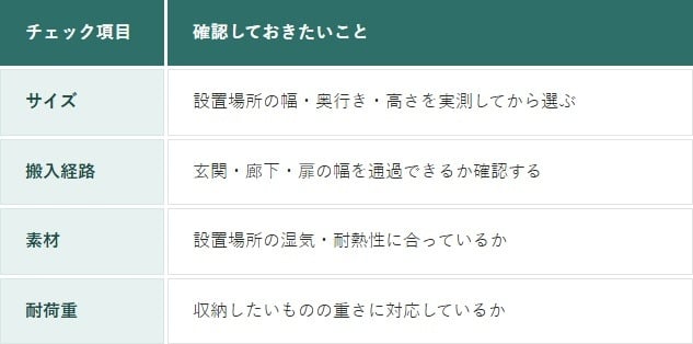 収納グッズ選びの共通チェックポイント